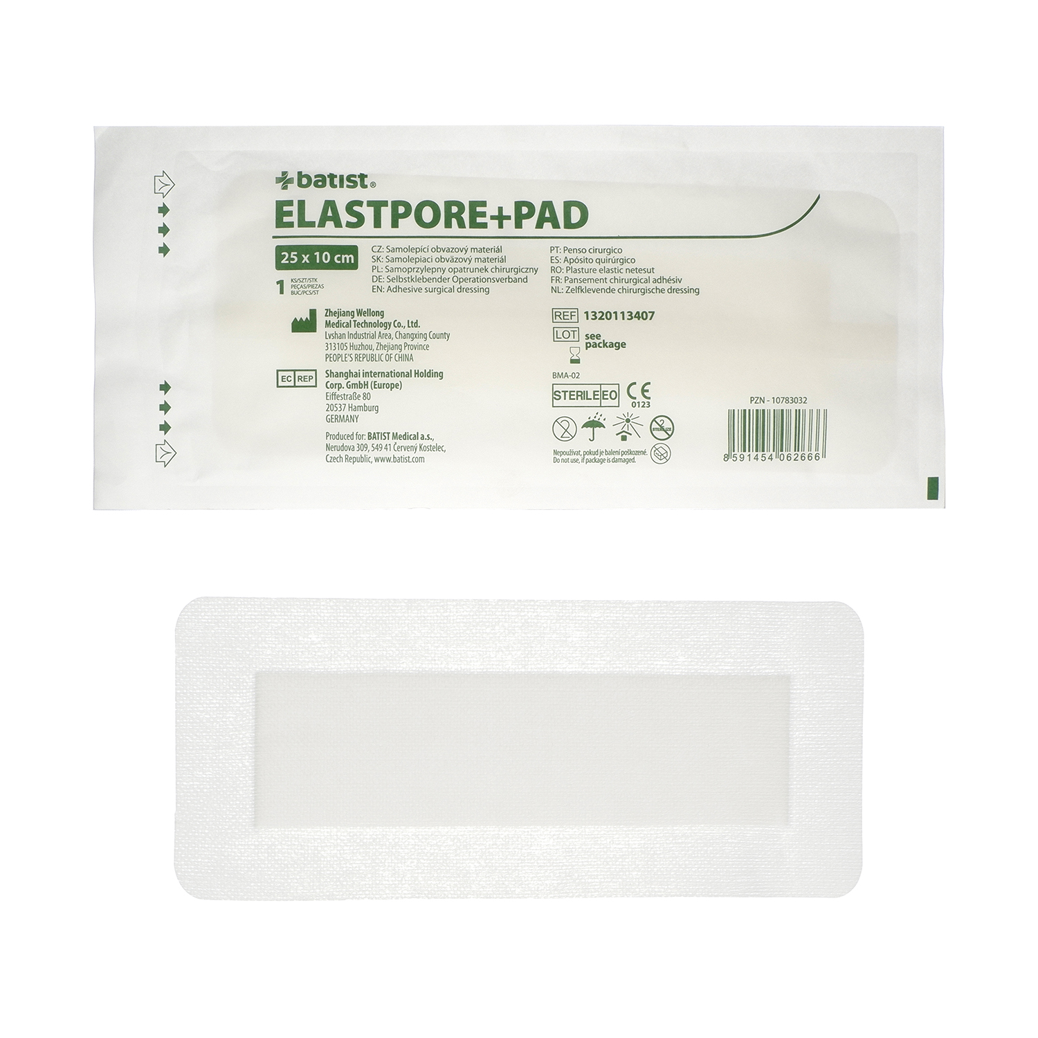 ELASTPORE+PAD - náplast s polštářkem 10 x 25 cm, 25 ks