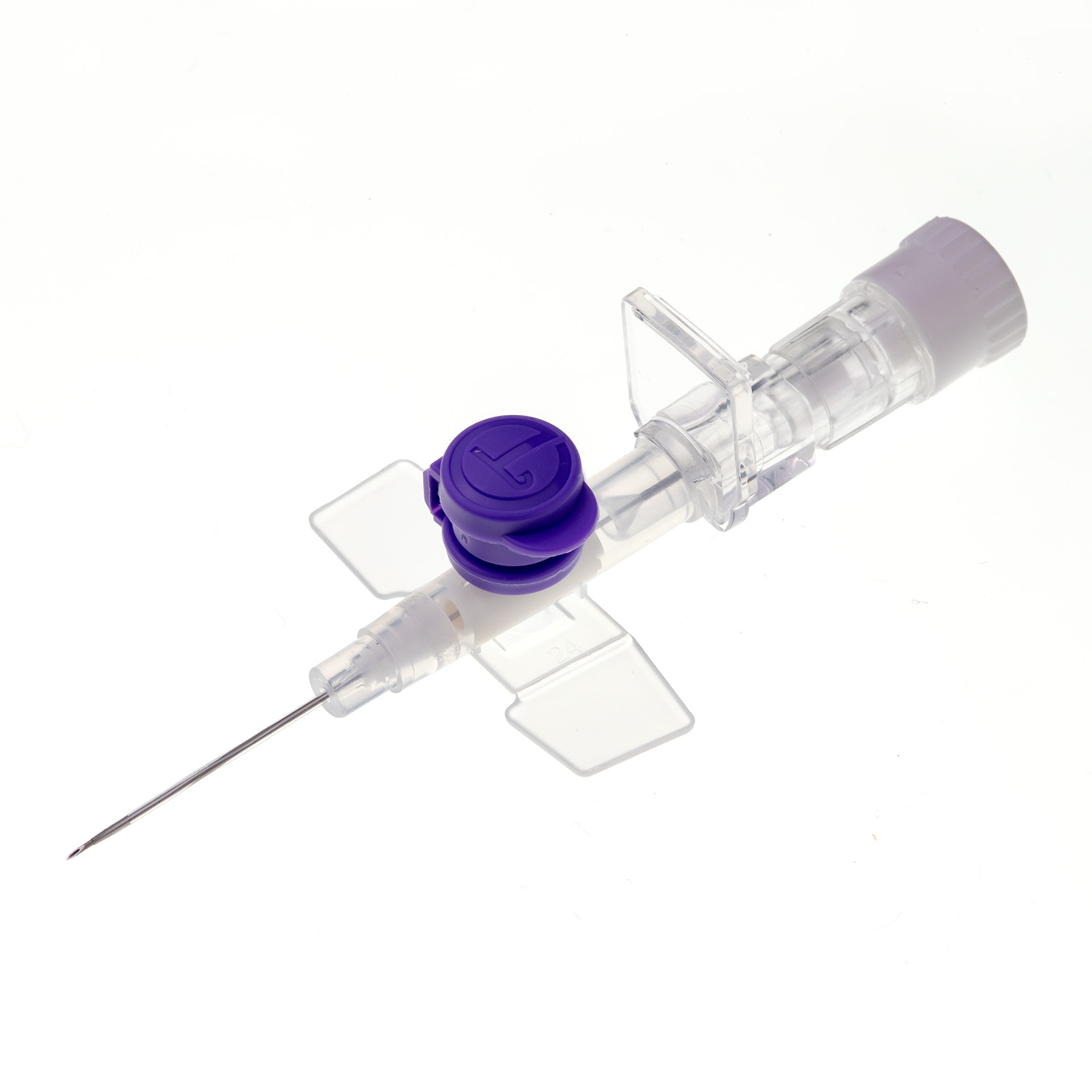 SURFLO - I.V. kanyla s křidélky a s portem 26G x 19 mm - fialová